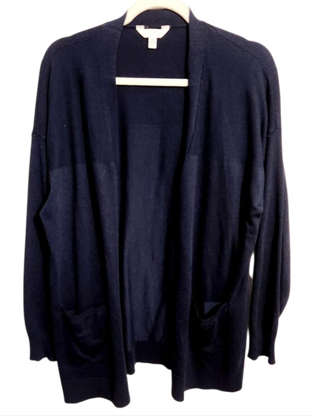 Time & Tru | Women's Classic Navy Blue Open Cardigan Sweater (Size XL)